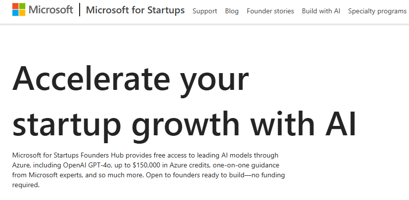 microsoft free startup deal